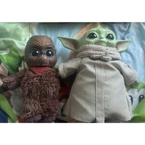 Star Wars Plush Bundle: 11" Mattel Grogu & Chewbacca with Scarf